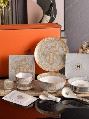 Copy Hermes Mosaique au 24 Porcelain Replica Dinnerware Set