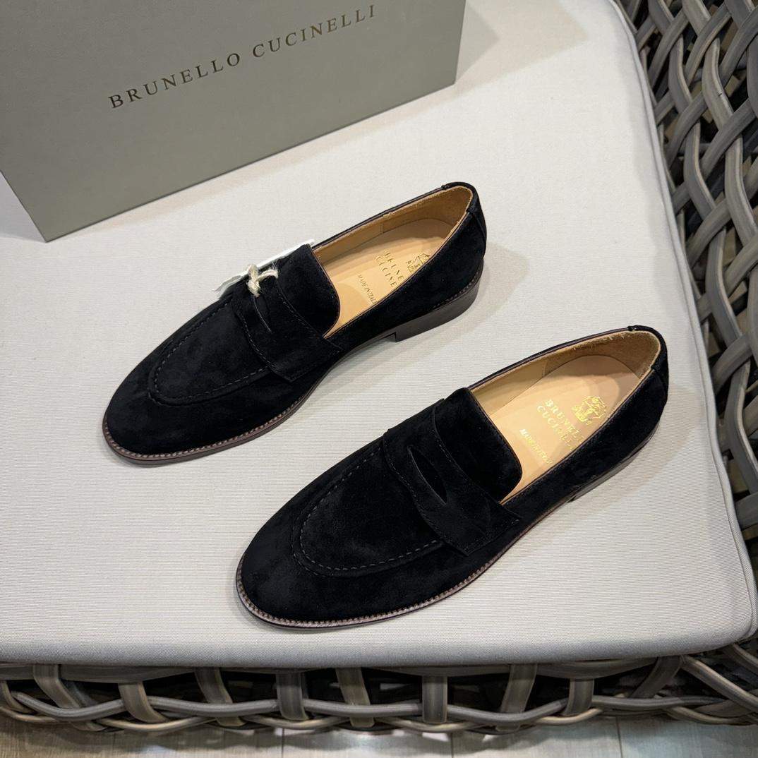 Replica Brunello Cucinelli Washed Suede Penny Loafers - Image 4