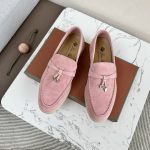 Deluxe Loro Piana Summer Charms Walk Replica Loafer With Silver-Tone Metal