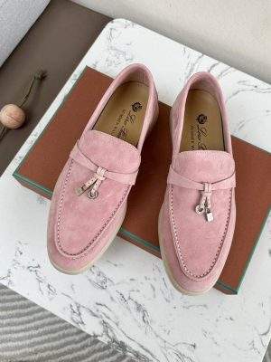 Deluxe Loro Piana Summer Charms Walk Replica Loafer With Silver-Tone Metal