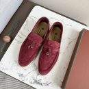 Deluxe Loro Piana Summer Charms Walk Replica Loafer With Silver-Tone Metal - Magenta