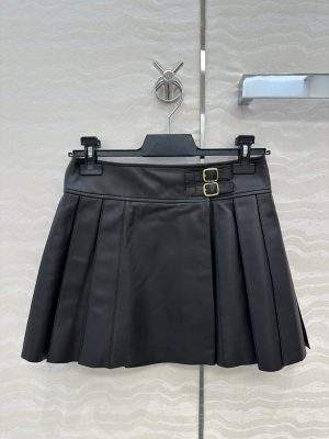 Luxury Replica Celine Mini Kilt Skirt In Soft Lambskin