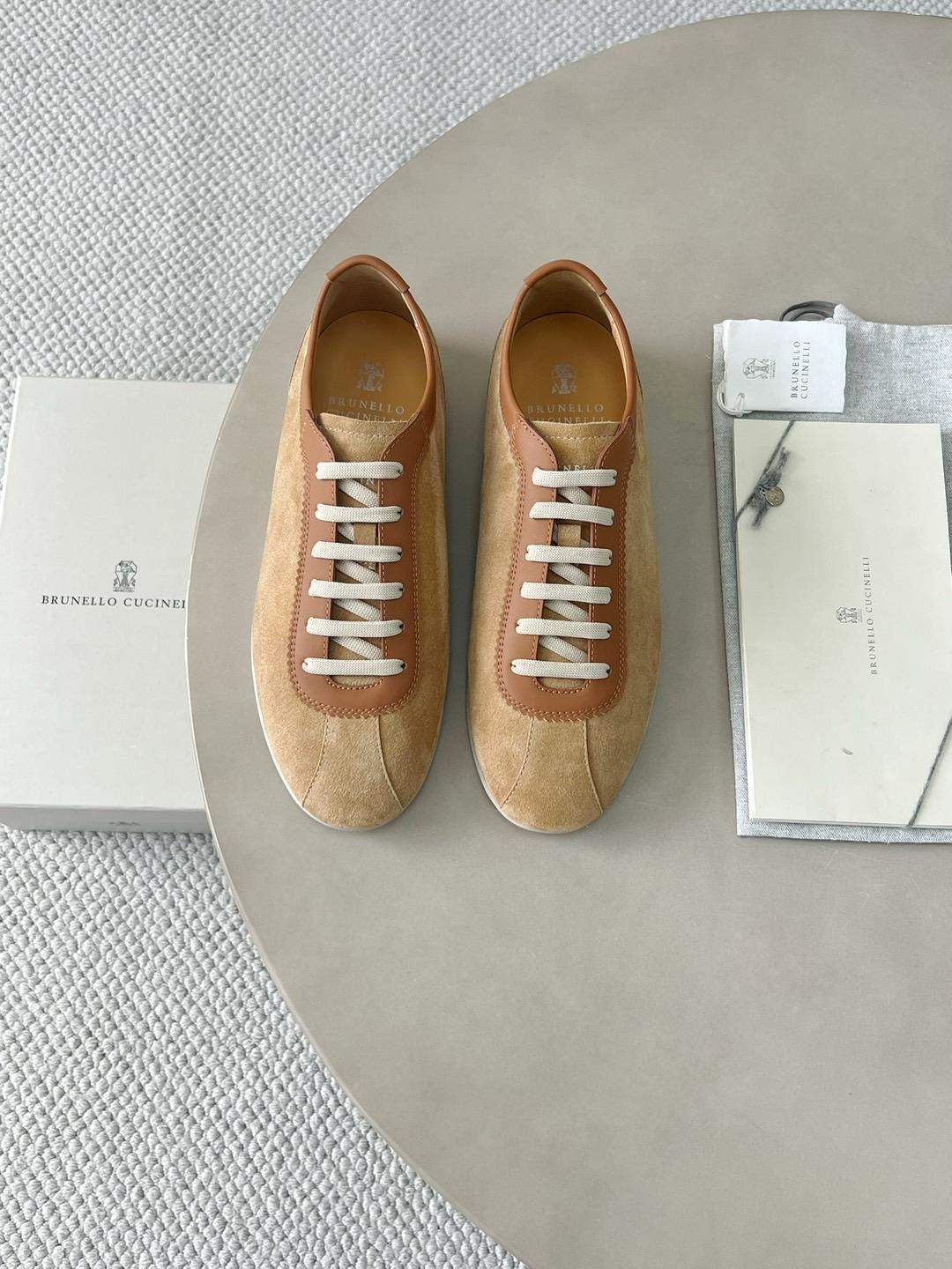 High Quality Brunello Cucinelli Washed Suede Replica Sneakers