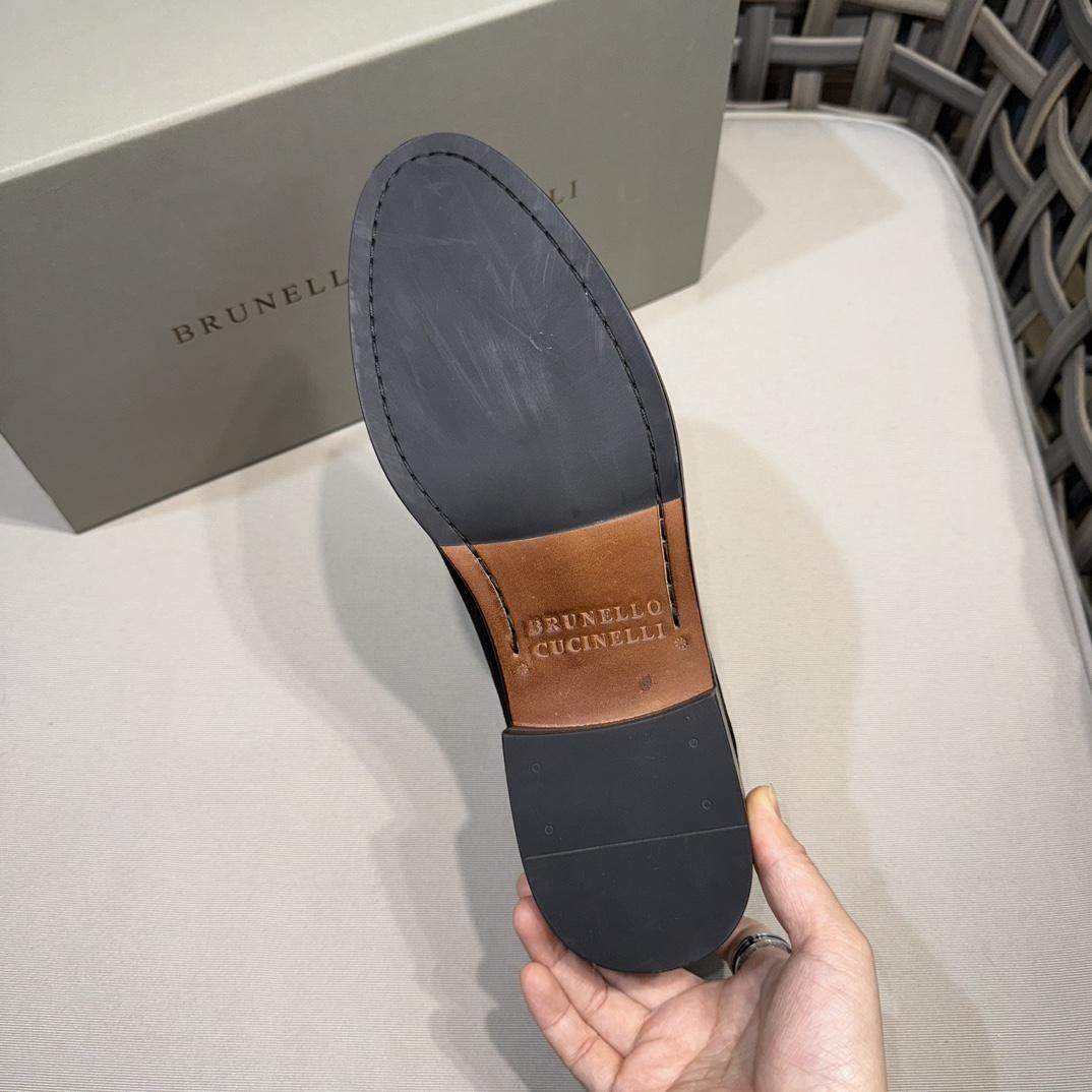 Replica Brunello Cucinelli Washed Suede Penny Loafers - Image 8