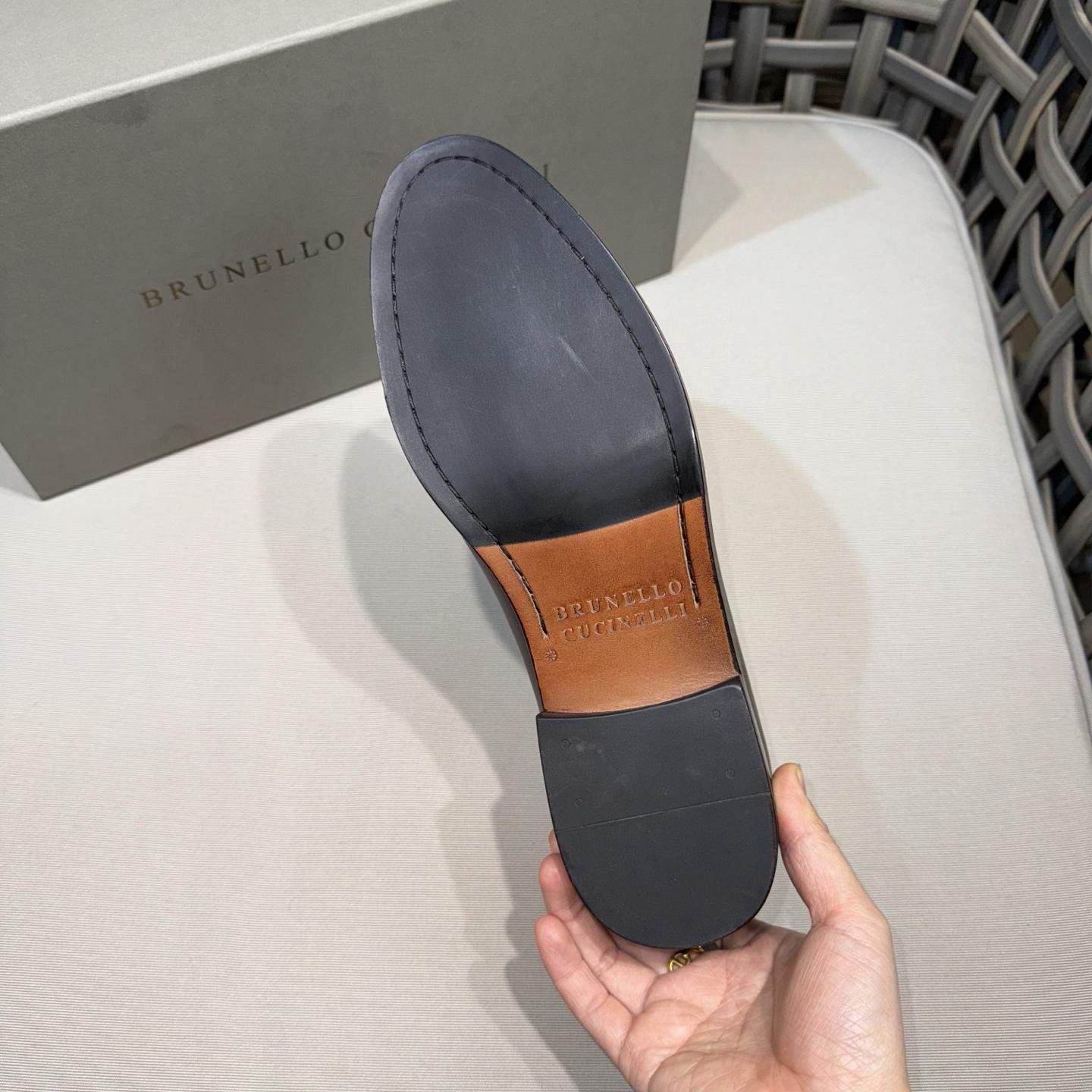 Best Replica Brunello Cucinelli Soft Waxed Calfskin Loafers With Bit Detail - Image 8