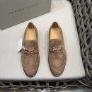 Shop Replica Brunello Cucinelli Suede Loafers With Bit - Brown