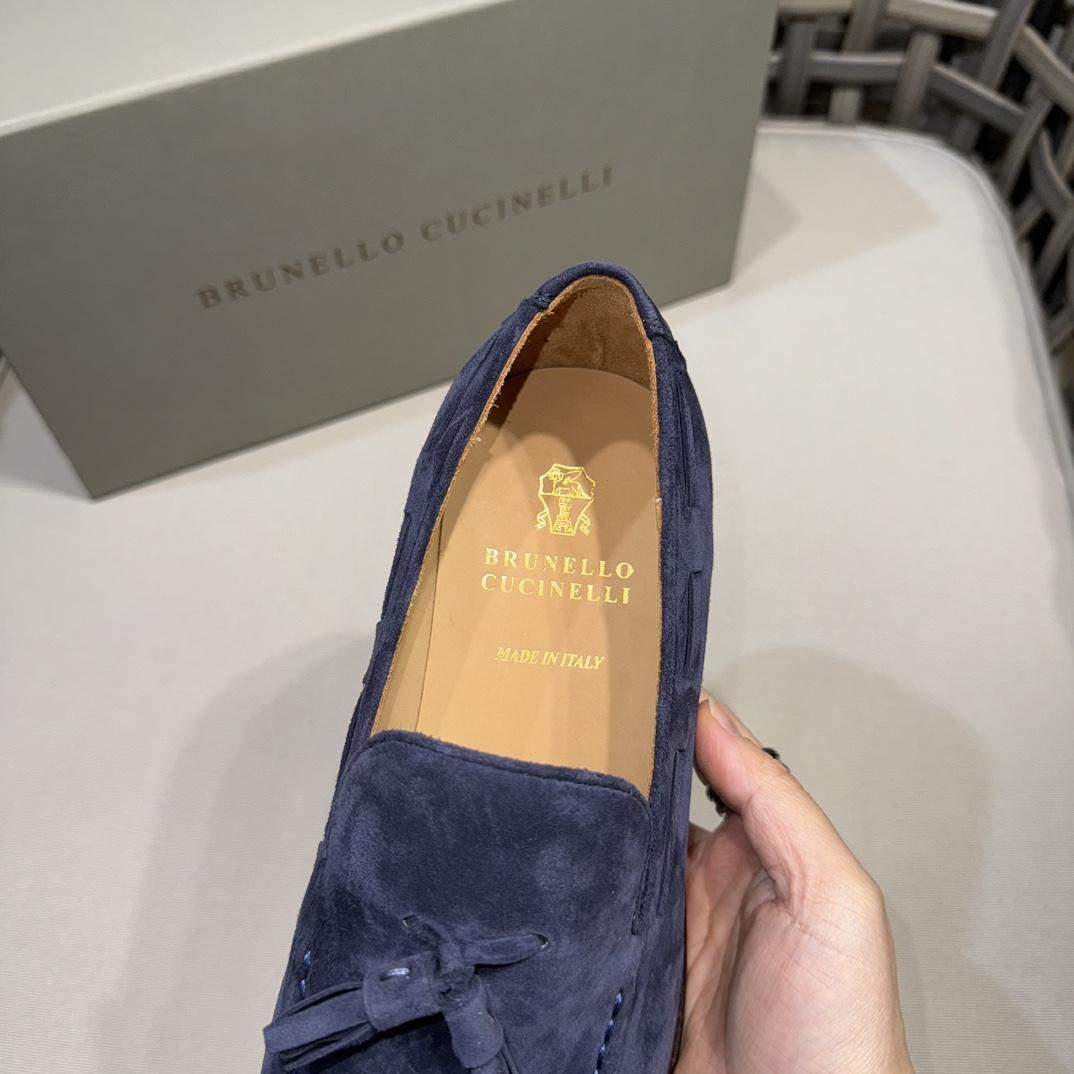 Luxury Replica Brunello Cucinelli Suede Loafers With Tassels - Image 7