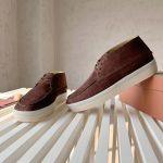 High-Quality Replica Suede Loro Piana Walk and Walk Ankle Boot - Burgundy