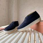 High-Quality Replica Suede Loro Piana Walk and Walk Ankle Boot - Navy Blue