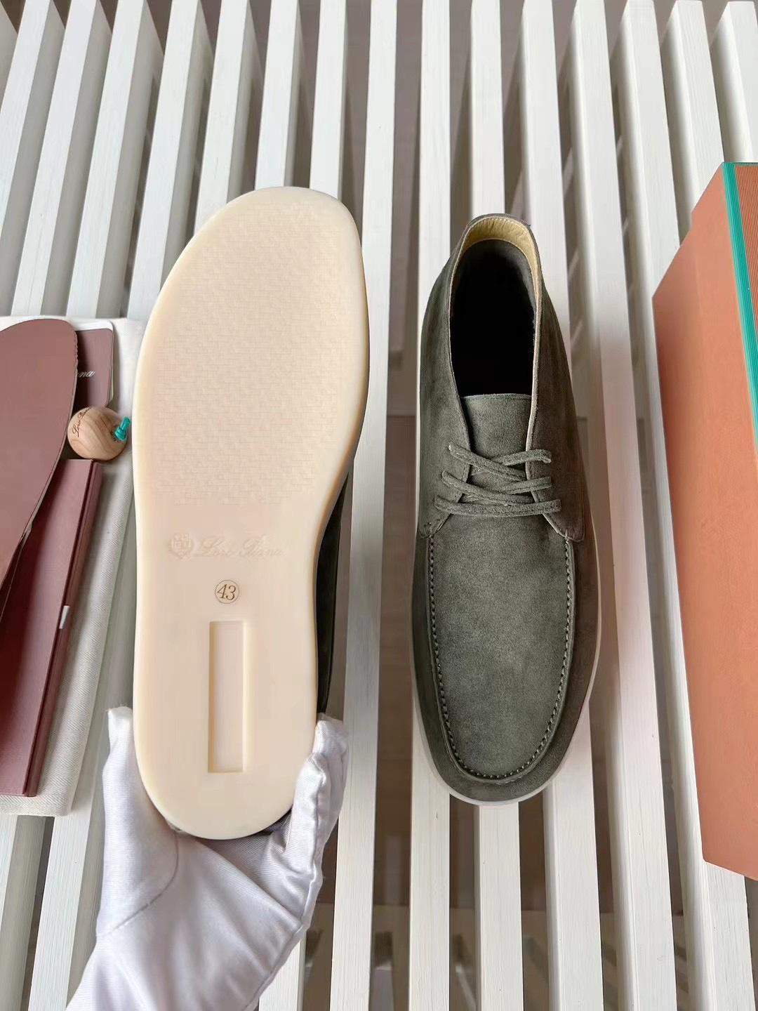 High-Quality Replica Suede Loro Piana Walk and Walk Ankle Boot - Image 6