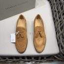 Luxury Replica Brunello Cucinelli Suede Loafers With Tassels - Light Brown