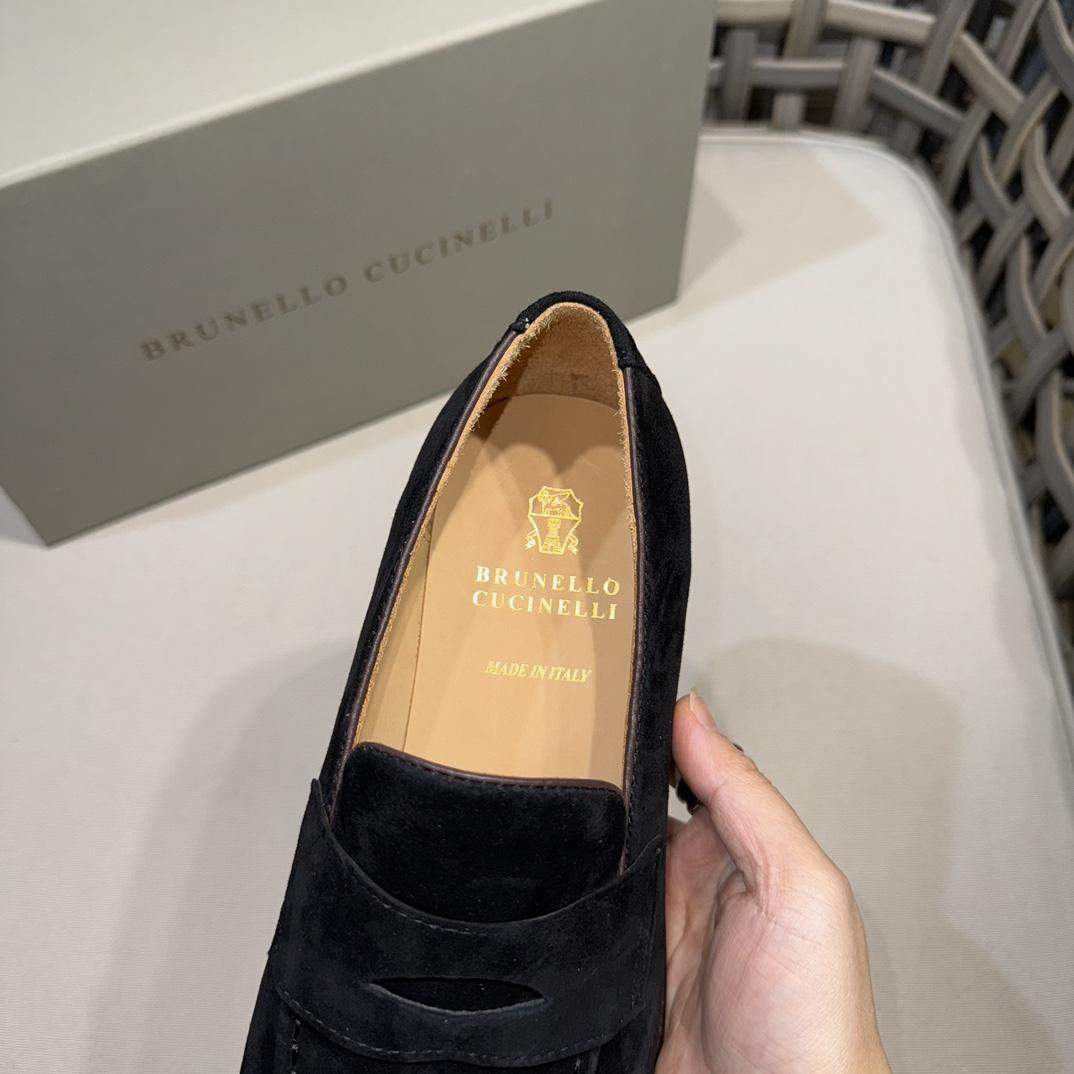 Replica Brunello Cucinelli Washed Suede Penny Loafers - Image 6