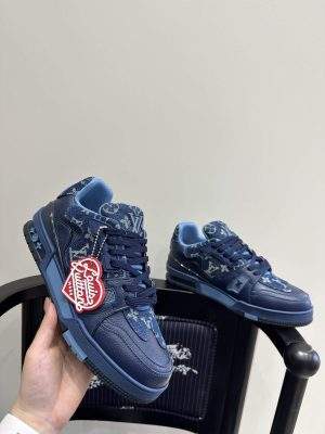 Buy Louis Vuitton LV Trainer x Nigo Blue Demin Replica Sneaker