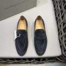 Replica Brunello Cucinelli Washed Suede Penny Loafers - Dark Gray