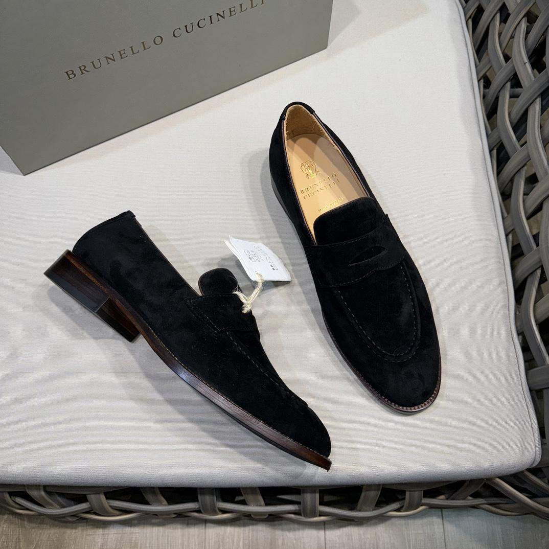 Replica Brunello Cucinelli Washed Suede Penny Loafers - Image 2