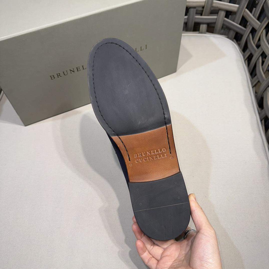Shop Replica Brunello Cucinelli Suede Loafers With Bit - Image 9