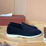 Luxury Replica Loro Piana Summer Walk Loafer - Navy Blue