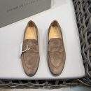 Replica Brunello Cucinelli Washed Suede Penny Loafers - Light Brown