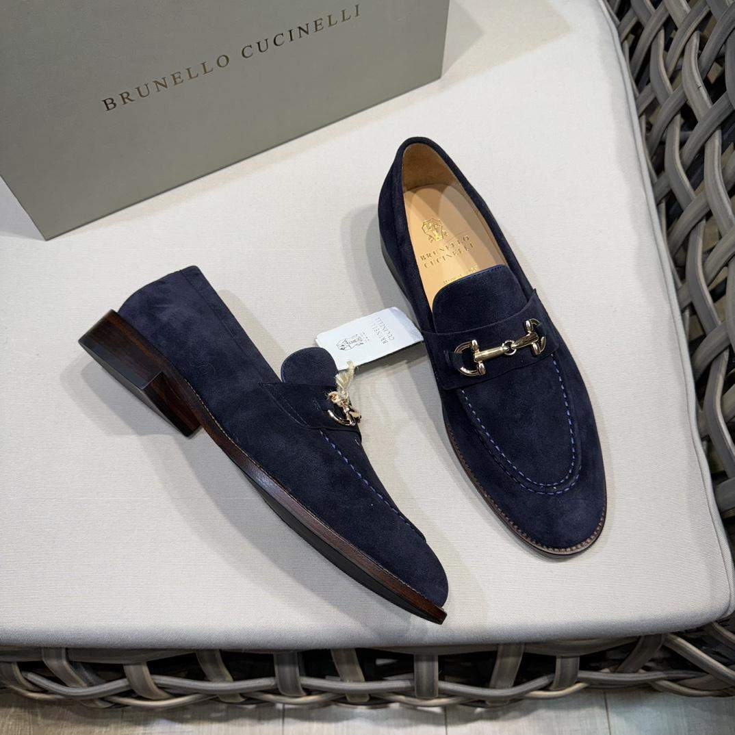 Shop Replica Brunello Cucinelli Suede Loafers With Bit - Image 2