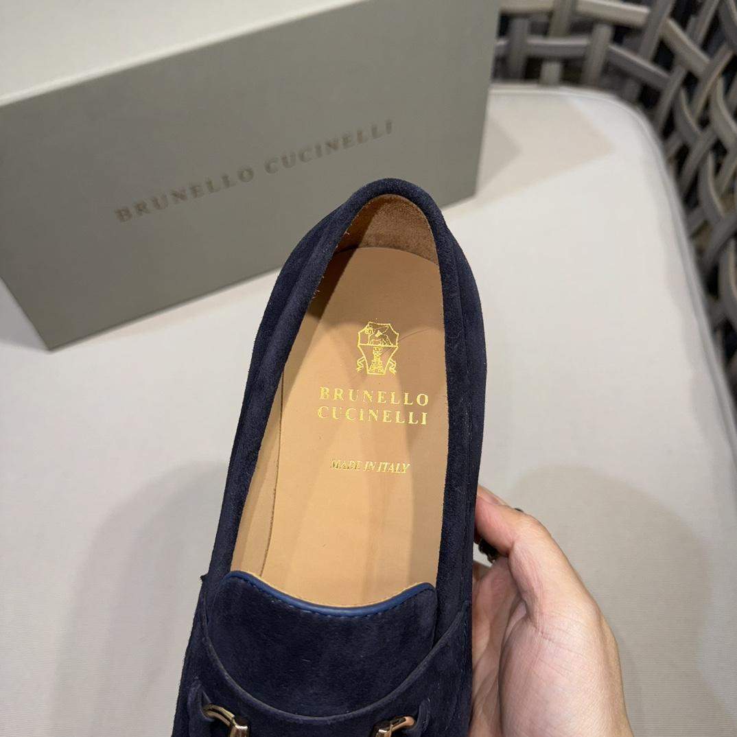 Shop Replica Brunello Cucinelli Suede Loafers With Bit - Image 7