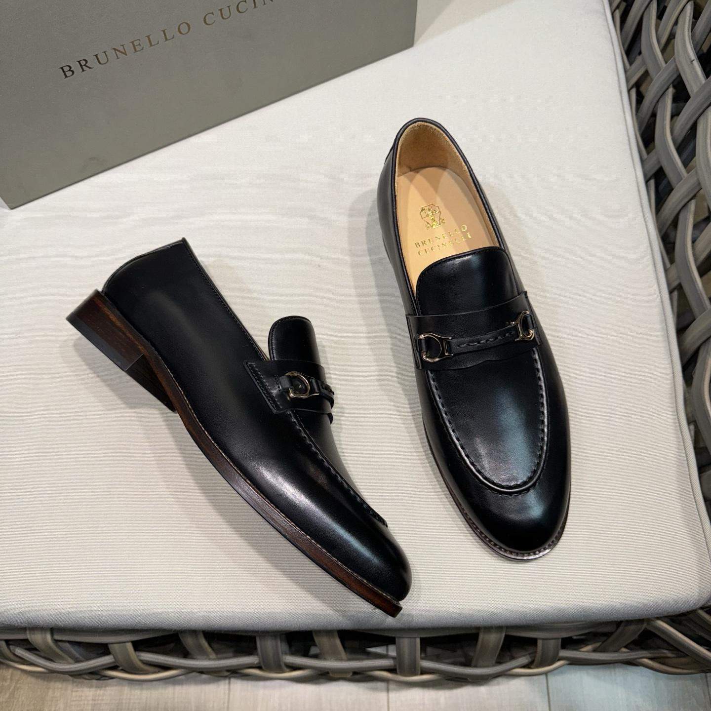 Best Replica Brunello Cucinelli Soft Waxed Calfskin Loafers With Bit Detail - Image 2