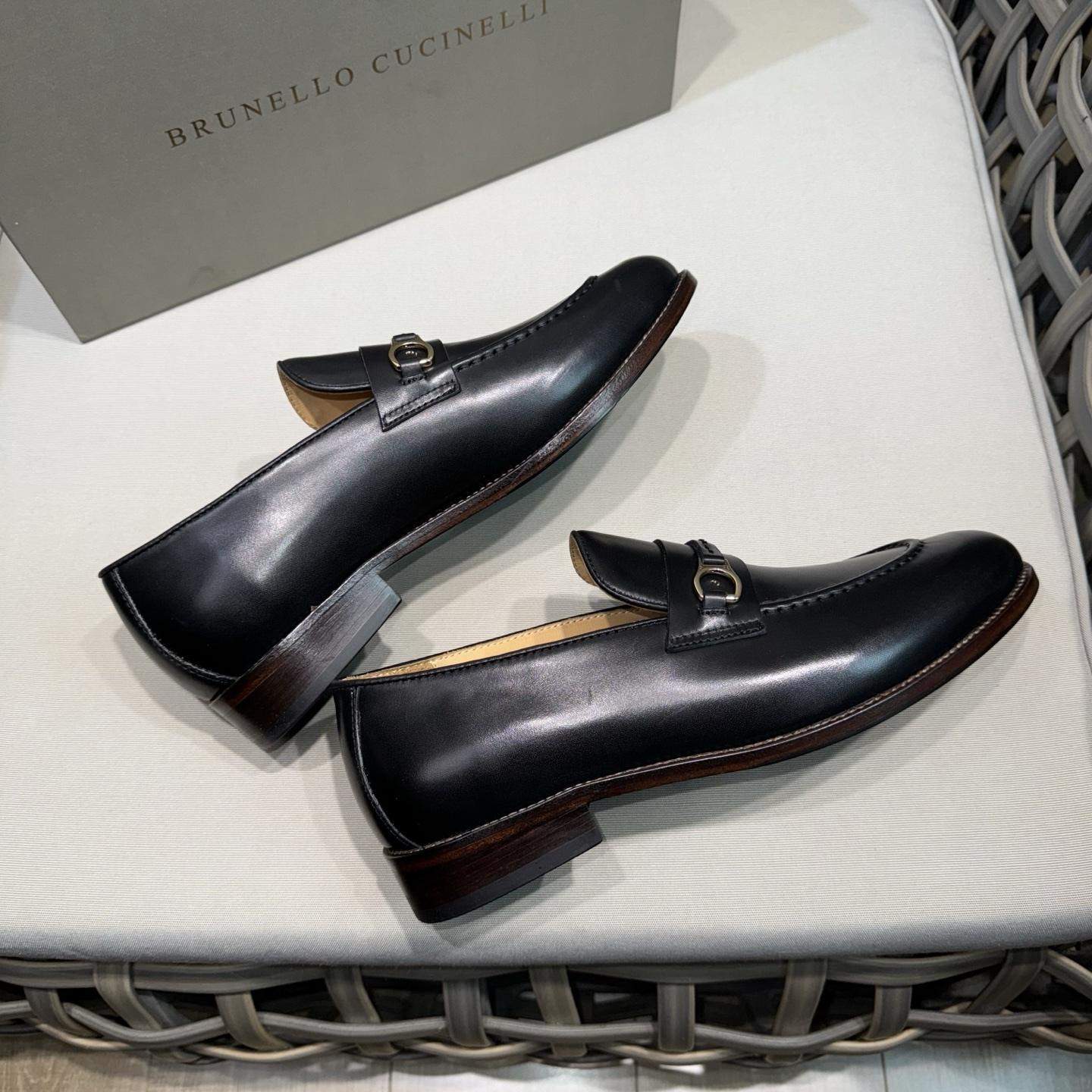 Best Replica Brunello Cucinelli Soft Waxed Calfskin Loafers With Bit Detail - Image 3
