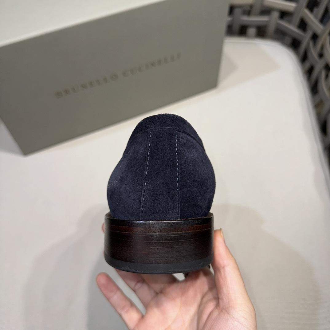 Shop Replica Brunello Cucinelli Suede Loafers With Bit - Image 8