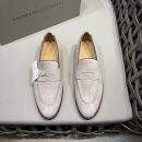 Replica Brunello Cucinelli Washed Suede Penny Loafers - Light Gray