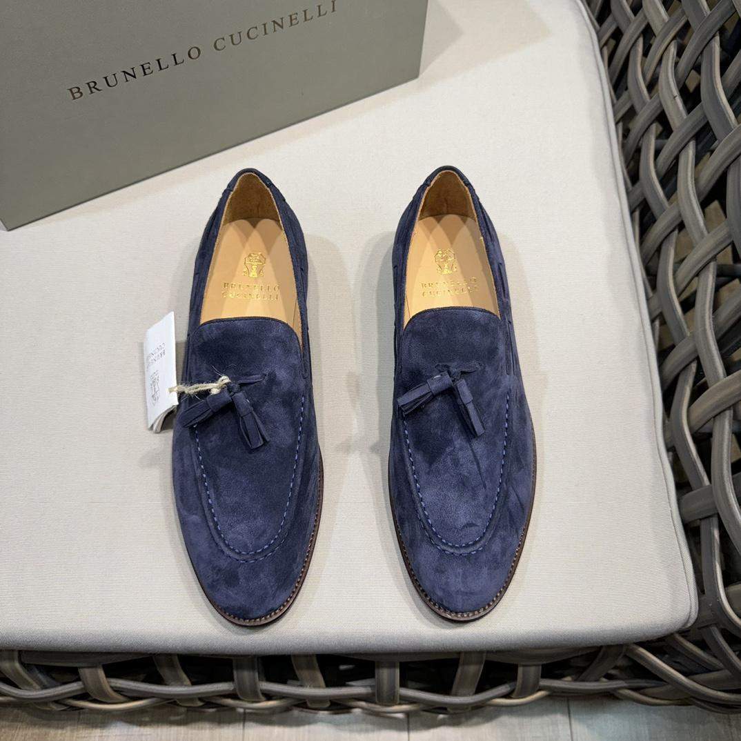 Luxury Replica Brunello Cucinelli Suede Loafers With Tassels