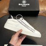 Exclusive Balmain B-Court Printed Calfskin Replica Trainers - White