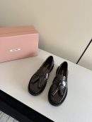 Deluxe Miu Miu Tassel Replica Loafers In Polished Leather