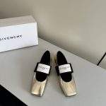Copy Givenchy Sliced Square Replica Ballerinas In Patent Leather - Gold