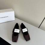 Copy Givenchy Sliced Square Replica Ballerinas In Patent Leather - Burgundy