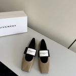 Copy Givenchy Sliced Square Replica Ballerinas In Patent Leather - Light Brown
