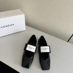 Copy Givenchy Sliced Square Replica Ballerinas In Patent Leather - Black