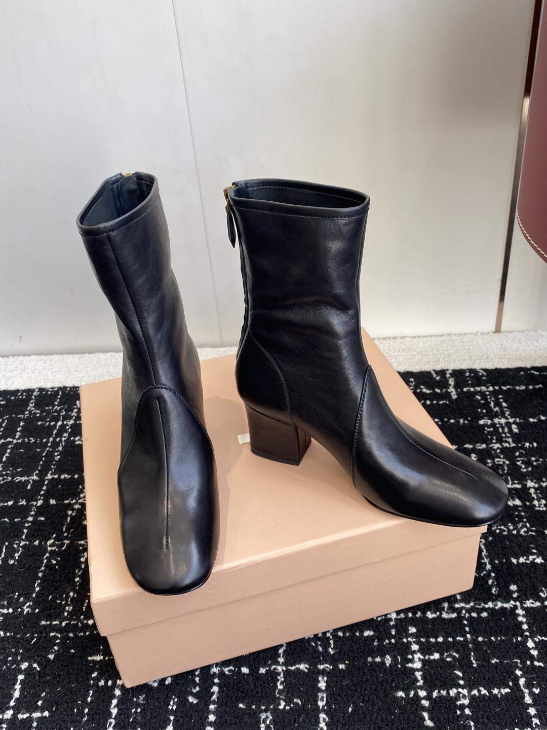 Mirror Quality Miu Miu Nappa Leather Replica Booties - Image 4