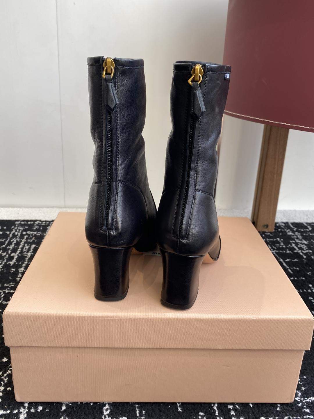 Mirror Quality Miu Miu Nappa Leather Replica Booties - Image 8