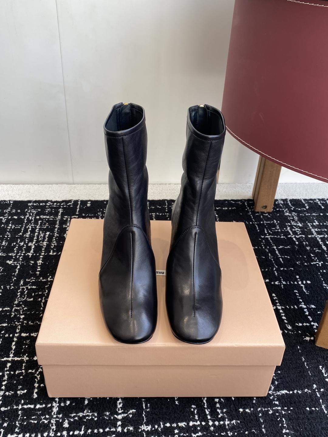 Mirror Quality Miu Miu Nappa Leather Replica Booties - Image 2