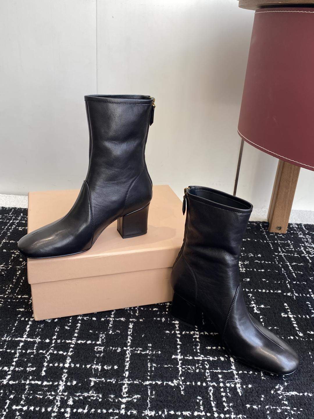 Mirror Quality Miu Miu Nappa Leather Replica Booties - Image 3
