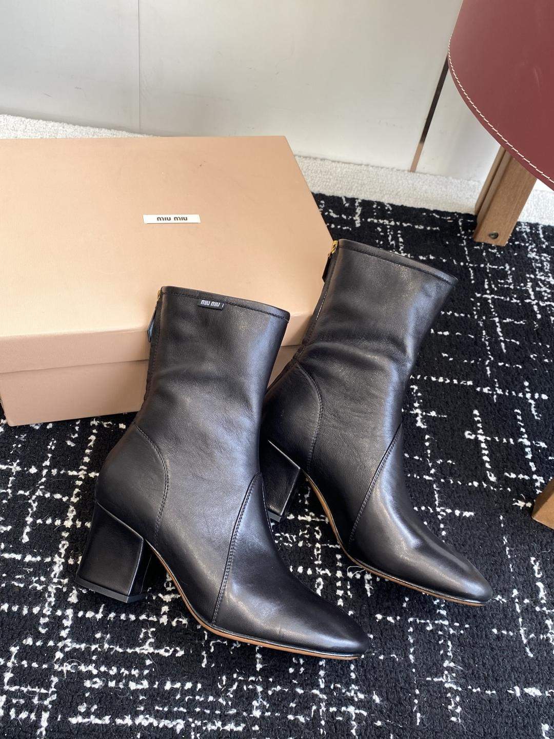 Mirror Quality Miu Miu Nappa Leather Replica Booties - Image 6