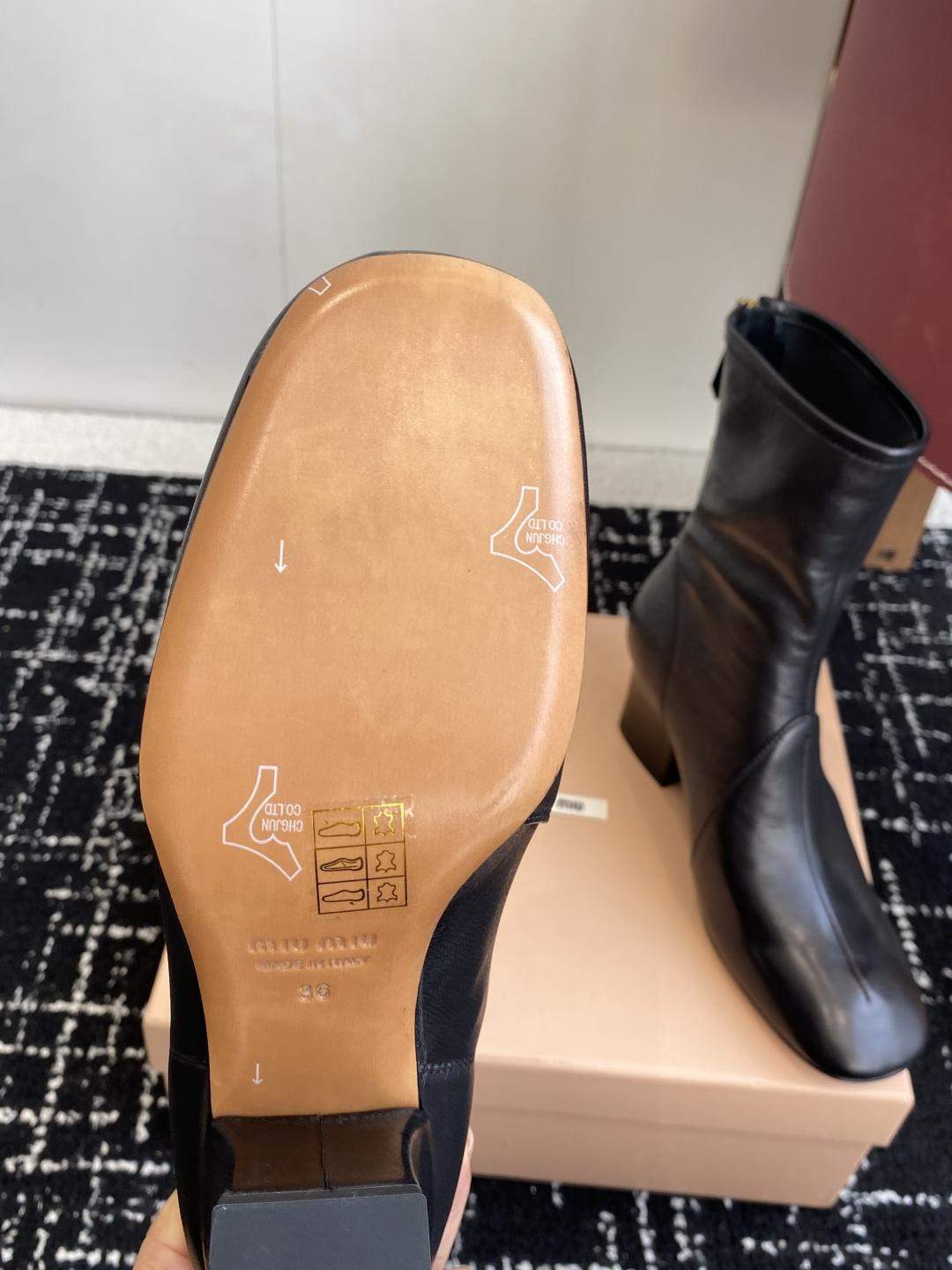 Mirror Quality Miu Miu Nappa Leather Replica Booties - Image 9