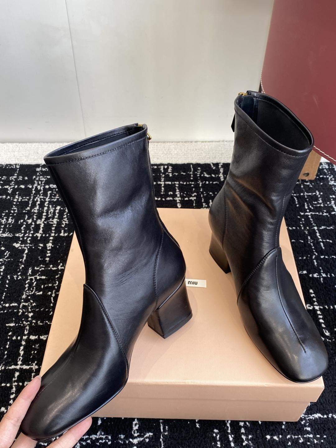 Mirror Quality Miu Miu Nappa Leather Replica Booties - Image 5