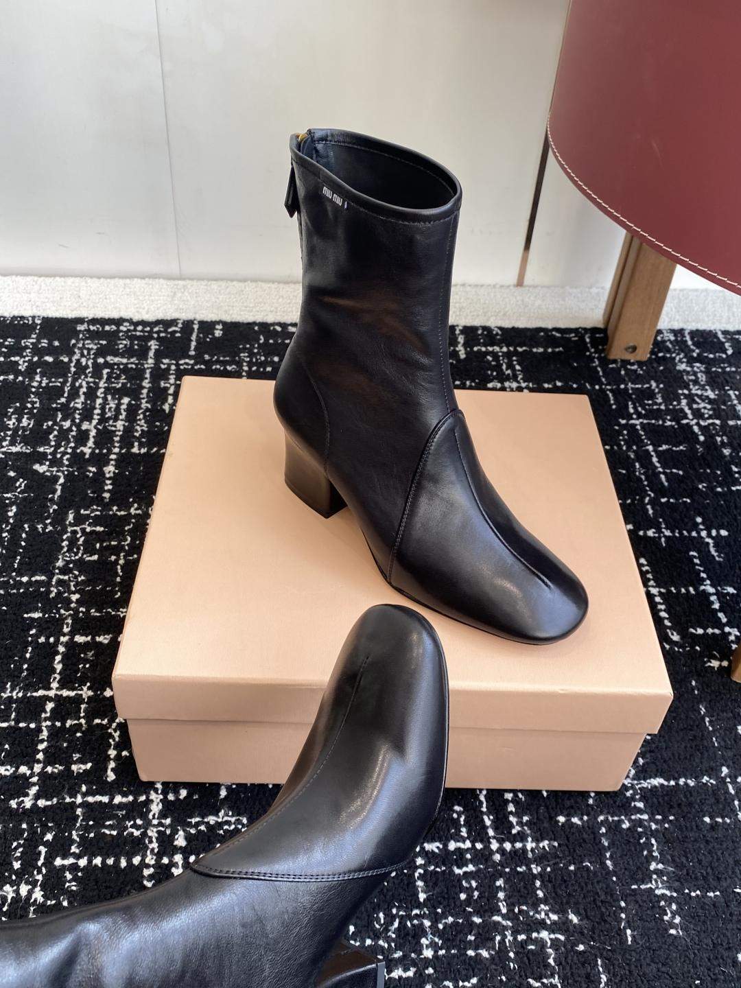 Mirror Quality Miu Miu Nappa Leather Replica Booties - Image 7