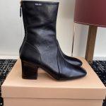 Mirror Quality Miu Miu Nappa Leather Replica Booties