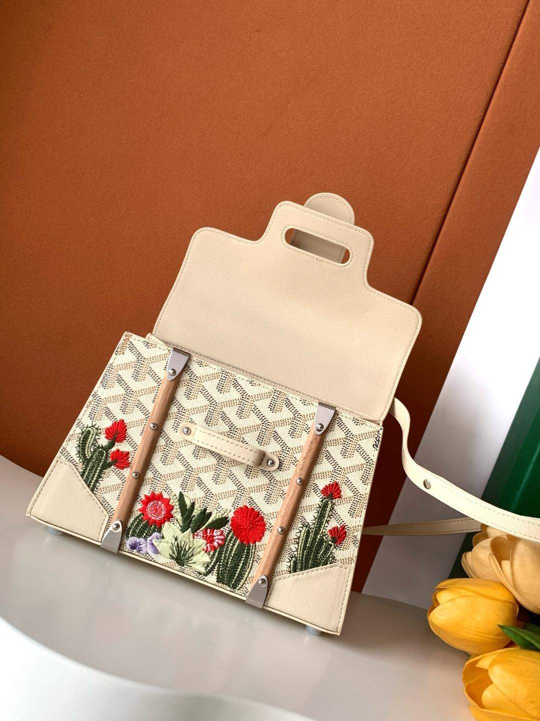 Copy Goyard Saigon Structure Replica Mini Bag Cactus Embroidery - Image 4
