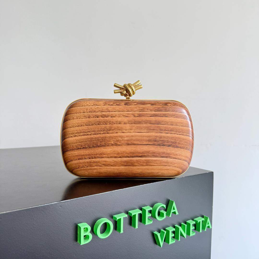 Copy Bottega Veneta Knot Shou Sugi Ban Wood Replica Clutch Bag