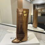 Exclusive Givenchy Shark Lock Replica Boots In Python - Dark Gold