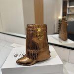 Superior Givenchy Shark Lock Replica Ankle Boots In Python - Dark Gold