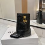 Superior Givenchy Shark Lock Replica Ankle Boots In Python - Black