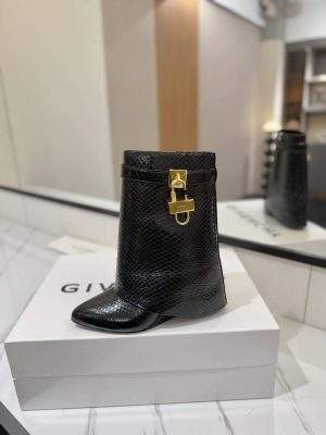 Superior Givenchy Shark Lock Replica Ankle Boots In Python